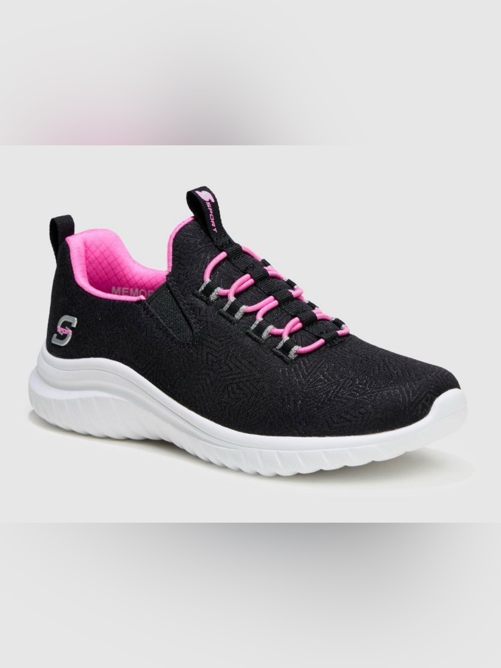NWT Sport by Skechers Vana Comfort Knit Slip-On Sneakers - Black & Pink